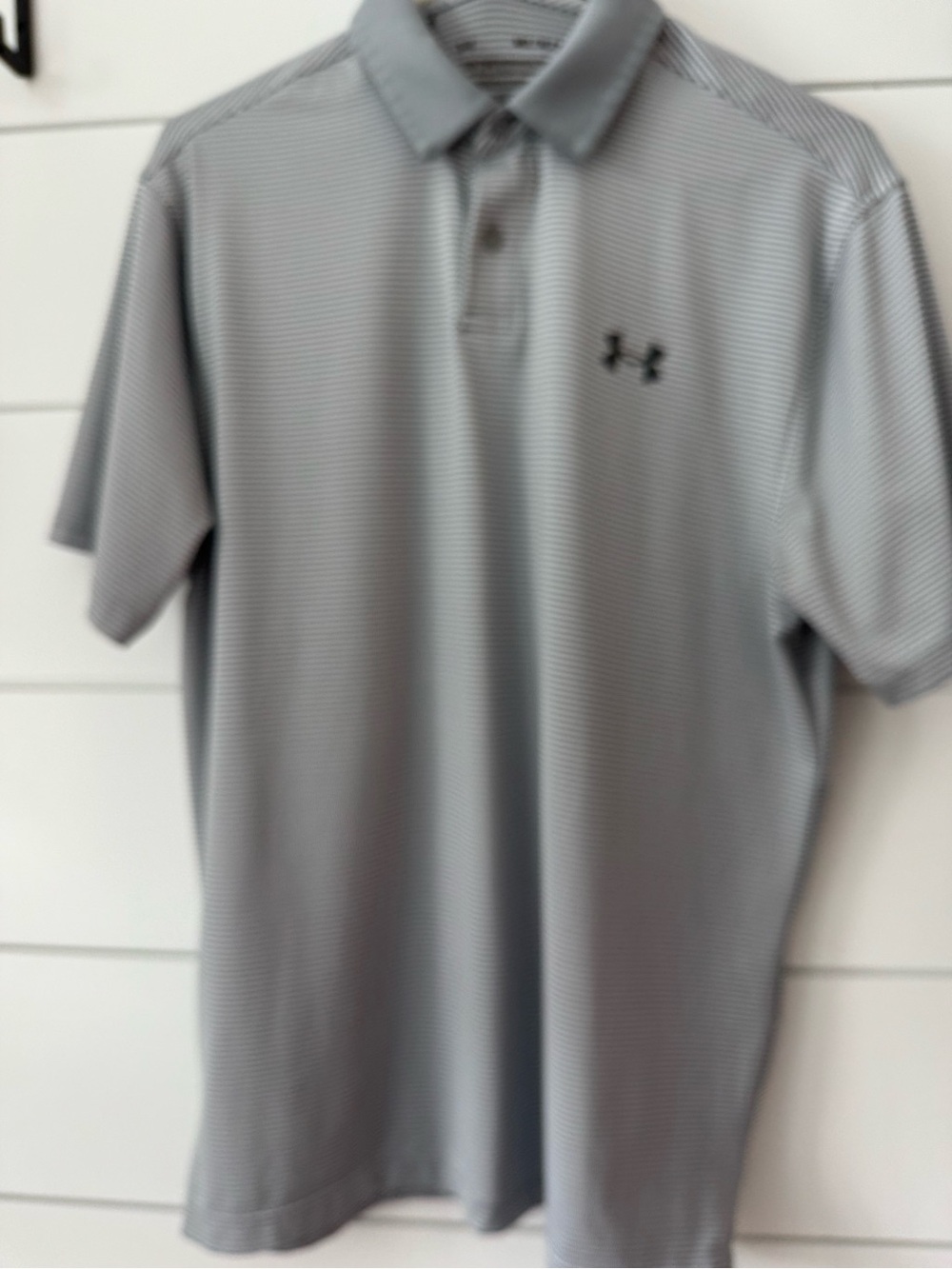Under Armour Light Gray / White Striped Performance Golf Shirt